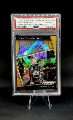 2018 Trevor Bayne Panini Prizm Scripted Signatures Gold PSA 10 POP 1  4/10 🏎🏁 - Image 1 of 2