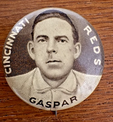Tabaco Sweet Caporal 1910-12, prendedor de béisbol, Harry Gaspar, Cincinnati Reds. Foto 1 de 4