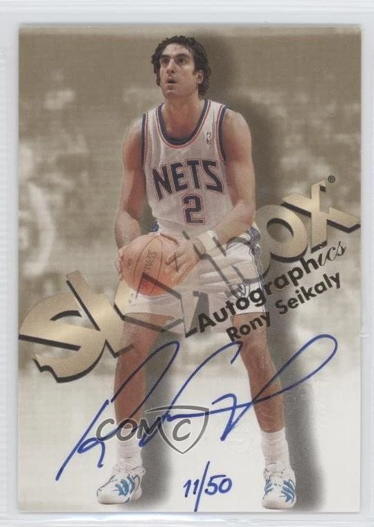 Skybox Premium Autographics 1998-99 tinta azul/50 Rony Seikaly automático Foto 1 de 2
