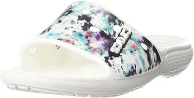 Crocs Classic Tiedye графический слайд мульти/белый США мужские 8 женские 10 - Изображение 1 из 4