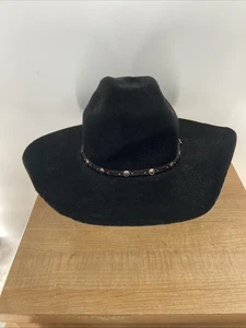 Cappello uomo Justin XX Milano Hat Co 100% lana nero western cowboy taglia 7,5 (60) - Foto 1 di 6