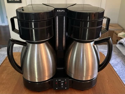 Krups Duothek Coffee Maker F324A Double Stainless Carafe *Read* No Lids - Image 1 of 4
