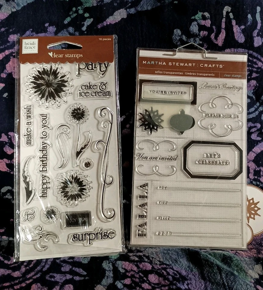 Juego de 2 estampillas transparentes de Martha Stewart y Heidi Grace Foto 1 de 1