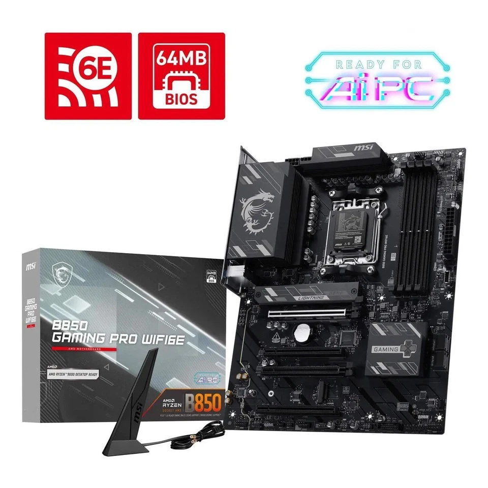 MSI B850 GAMING PRO WIFI6E PROB850GAMWIFI6E Gaming Desktop Motherboard - AMD