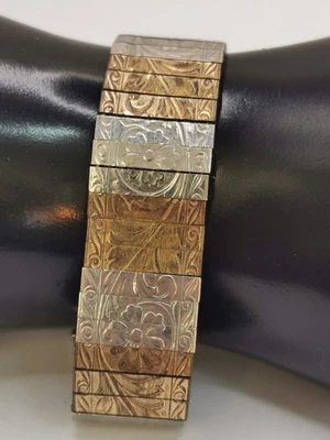 Armkette  90-er Jahre Kult, 18 cm lang, chrom & messing 25,6 gr. schwer !! (243) - Bild 1 von 4