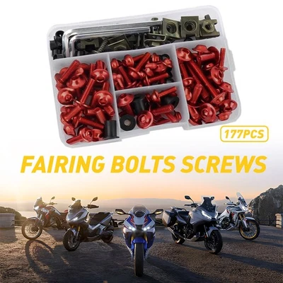 RED FOR SUZUKI GSX1300R SV650 GSXR600 GSXR750 COMPLETE FAIRING SCREWS BOLT KIT D - Image 1 of 4