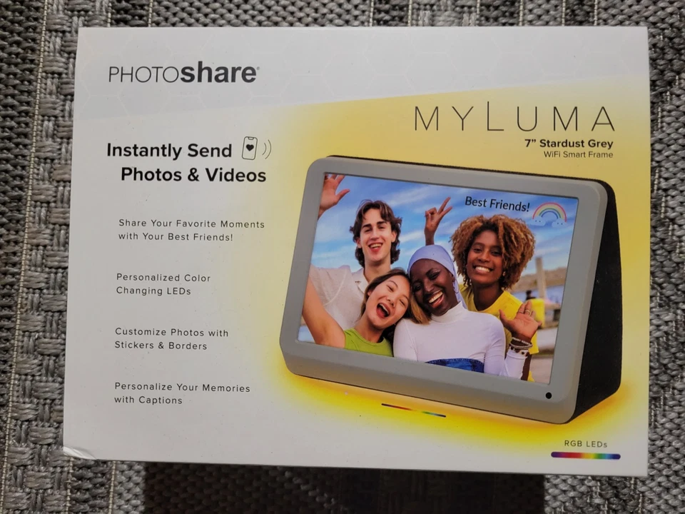 My Luma Photo Share 7” Stardust Grey WIFI Smart Frame. FML07SD