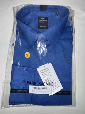 Nova Camisa Social Masculina Park Avenue Azul Slim Fit - Tamanho L/16,5” - Imagem 1 de 4