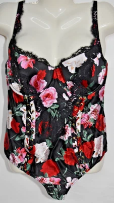 Body ahuecado muy sexy Atelier Victoria's Secret Noir satinado con encaje XL NUEVO CON ETIQUETAS Foto 1 de 4