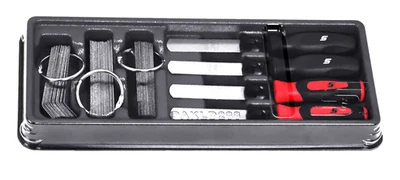 *NUEVO* JUEGO DE MEDIDORES A PRESIÓN 82 piezas rectos, escalonados y 45° *ROJO Y NEGRO* FB336RNB Foto 1 de 4