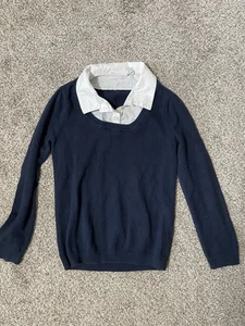 Girls Size 10-12 Large Children’s Place Blue Short Sleeve Sweater School Uniform - Picture 1 of 2