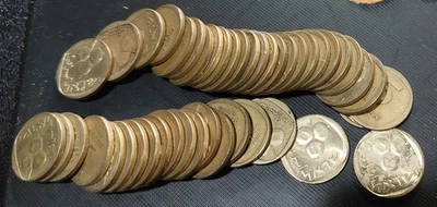 ISRAEL Dealer Job Lot Roll of 45 1960-1976 5 Agorot Bulk Coin Collection Agora - Image 1 of 2
