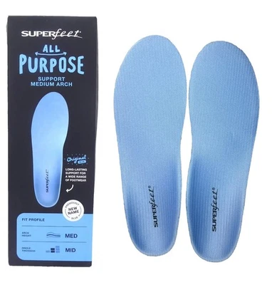 Palmilhas Superfeet unissex de suporte e conforto, azul, opções de tamanho - Imagem 1 de 3