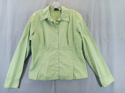 Camisa Axcess Mujer 16 Verde Manga Larga Botones Blusa Elástica Foto 1 de 4