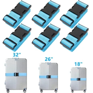 6 X Adjustable Luggage Straps Extra Strong Safety Suitcase Travel Baggage Belt - Picture 1 of 10