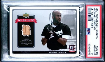 2001 UD Minor League MICHAEL JORDAN MJ Salute Bat MJ-B6 PSA 10 Gem Mint - Image 1 of 2