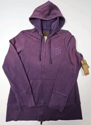 NUEVO CON ETIQUETAS Sudadera con Capucha Tallada con Volantes Cremallera Completa Púrpura Salvia Para Mujer Grande Con Capucha Teñida Foto 1 de 4