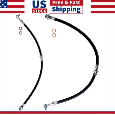 2x Línea de freno de manguera de freno delantera izquierda y derecha para Nissan Máxima 2010-2014 Foto 1 de 4