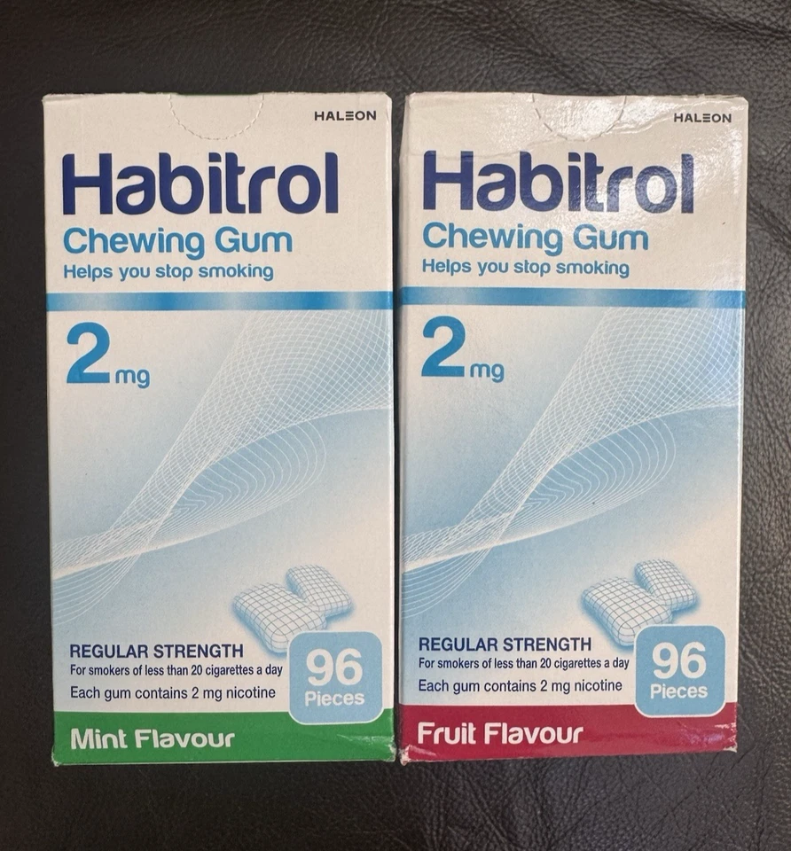 Combo de goma de nicotina Habitrol 2 mg menta y fruta 2 cajas - caducidad 2027 Foto 1 de 1