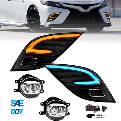 LED Fog Lights For 2018 19 20 Toyota Camry SE XSE Bumper Lamps w/Wiring+Switch — 第 1/4 张图片