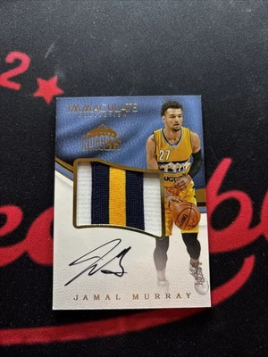 2016-17 Immaculate Jamal Murray Rookie 3 Color Patch On Card Auto 10/35 Nuggets - Image 1 of 2