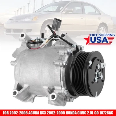 AC Compressor Clutch Kit Fit 2002-2006 Acura RSX Type S 05 Civic Si 2.0L OE Spec - Imagem 1 de 4