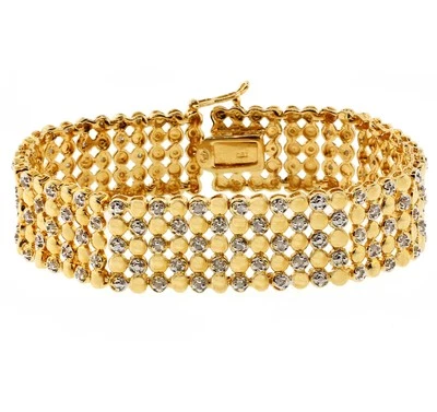 2.50 Carat Natural Diamond Wide Bracelet in Sterling Silver Luxury Jewelry Gift - Image 1 of 4