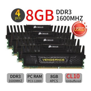 Corsair Vengeance 32Go 4x 8Go DDR3 1600MHz PC3-12800 CL10 DIMM PC Mémoire RAM FR - Photo 1/6