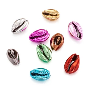 100x Electroplated Sea Shell Beads Undrilled Cowrie Shells Mixed Color 17-21mm - Picture 1 of 17