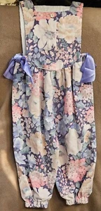 VTG Chocolate Soup Corduroy Romper Jumpsuit Girls Sz 5 Pink Purple - Picture 1 of 14