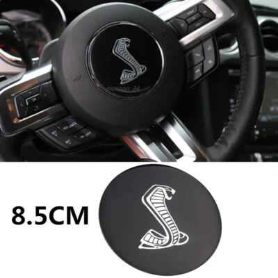 Pegatina negra 3D COBRA volante centro emblema 85 mm para Mustang Shelby Foto 1 de 3
