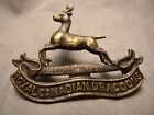 ROYAL CANADIAN DRAGOONS WWII OFFICER CAP BADGE C1 R.C.D. RCD BRONZED BRASS ?