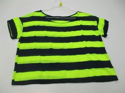 Blusa para mujer SOPRANO talla M clásica rayón ganchillo rayas verde/azul #TY2584 Foto 1 de 4