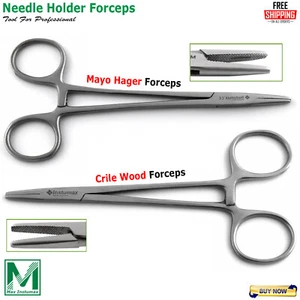 Chirurgisches Krileholz Nadelhalter Naht Piercing Mayo Hegar Nut gezahntes Labor - Bild 1 von 4