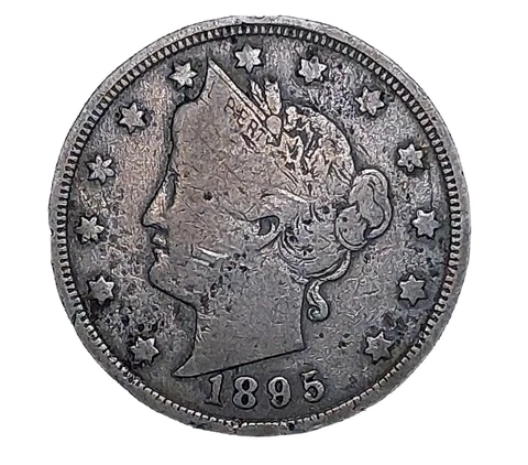 1895 Liberty "V" Nickel 5 Five Cents ~ Scarce Date ~ VG+ VERY GOOD-FINE Cover
