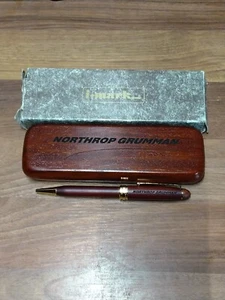 Northrop Grumman Collectible Writing Pen Made Out Of Wood With Wood Case Dry Ink - Picture 1 of 12