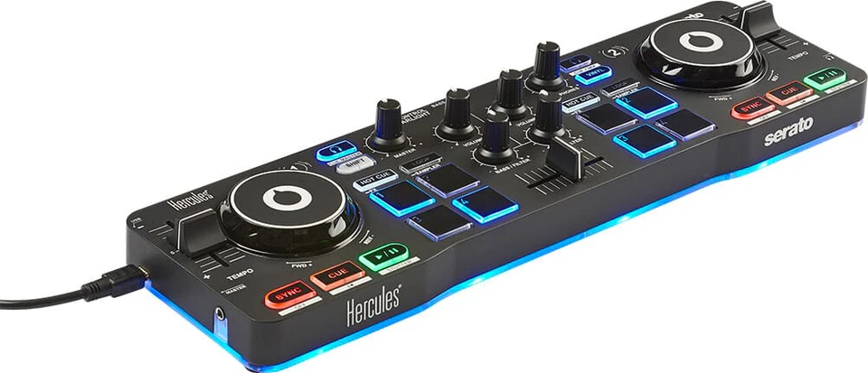 HERCULES Console Dj USB 2 Piatti CD Scratcher Windows Mac 4780884 Starlight - Immagine 1 di 1