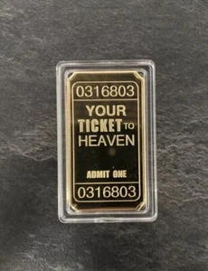 Gold bar - Your Ticket To Heaven 1oz Ingot! Finished In 999 Fine 24K Gold 🔥 🟡 - Picture 1 of 2