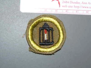 Insignia de mérito de Boy Scout trabajo metal estrecho bronceado hilo de algodón aprox. '41-46 4310M - Imagen 1 de 1