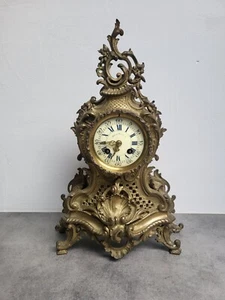 HORLOGE EN BRONZE LOUIS XV DU XIX ème SIECLE N50 - Foto 1 di 21