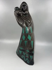 De Colección Oaxaca México Cerámica Negra Arte Popular Escultura Mujer Estilo Manuel Felguerez - Imagen 1 de 16