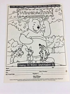Vintage Winnie the Pooh - Franken Pooh (VHS, 1995) Video Dealer Promo Page - Imagen 1 de 10