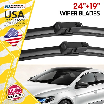 Par de limpiaparabrisas sin soporte de 24"+19" aptos para Volkswagen Jetta Passat Foto 1 de 4