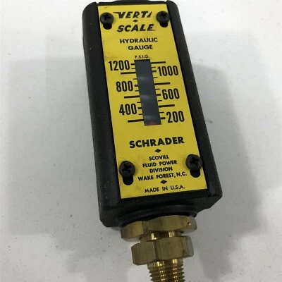 Schrader Vertiscale Hydraulic Guage 200-1200PISG Scovill - Image 1 of 4