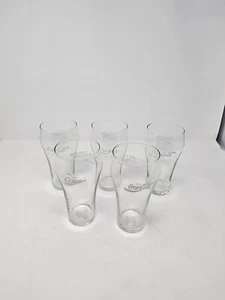 5-pc Vintage Coke Glasses Set 5" tall - Picture 1 of 6