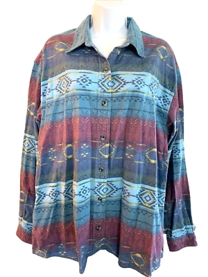 Camisa para mujer de colección Cabela’s manga larga azteca/occidental con botones talla XL Foto 1 de 4