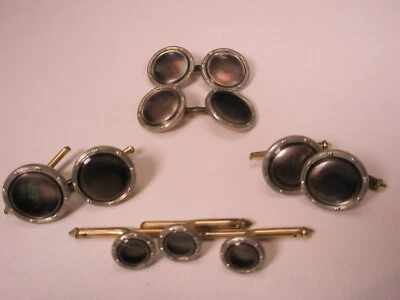 Double Sided Vintage Larter & Sons Formal Cuff Links & Tux Shirt Vest Studs o-17 - Image 1 of 4