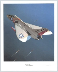 Douglas F4D Skyray U.S. Navy Fighter c1991 Fellows Fergusen Print - Bild 1 von 5