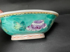 7" Vintage Chinese Footed Bowl - Floral Pattern - Picture 1 of 6