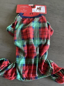 Wondershop  RED,BLACK,GREEN PLAID FLANNEL PAJAMAS PUPPY/DOG SMALL NWT - Picture 1 of 4